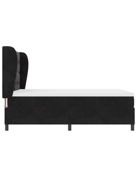 Letto Box Spring con Materasso Nero 140x190 cm Velluto