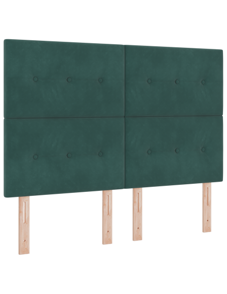 Letto a Molle con Materasso  Verde Scuro 140x190 cm Velluto