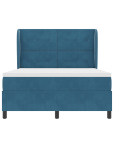 Letto a molle con materasso Blu Scuro 190 x 140 cm Poliestere 2