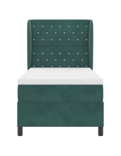 Letto a molle con materasso Verde Scuro 200 x 100 cm Poliestere 2