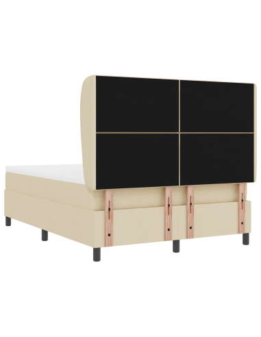 Letto a molle con materasso Crema 160 x 200 cm Tessuto