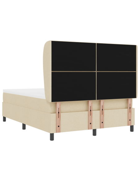 Letto a molle con materasso Crema 160 x 200 cm Tessuto