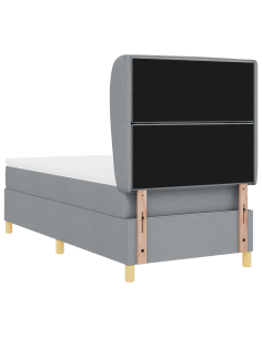 Letto con molle e materasso Grigio Scuro 90x190 cm Tessuto