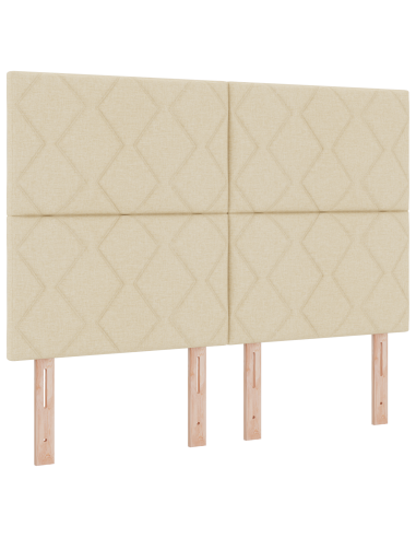 Letto a molle con materasso Crema 160 x 200 cm Tessuto