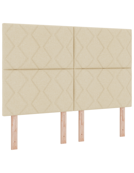 Letto a box con materasso  crema 160x200 cm in tessuto