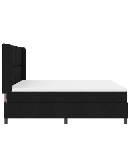 Letto a Box Spring Nero con Materasso, 180x200 cm, Tessuto