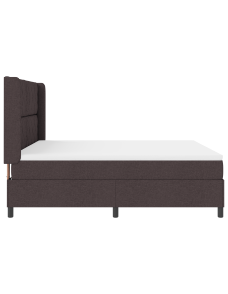 Letto Box Spring  con Materasso - Marrone Scuro, 180x200 cm, Tessuto