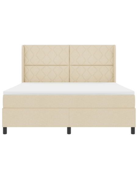 letto a molle con materasso  - Panna 180x200 cm in tessuto