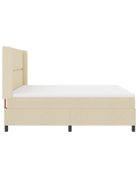 letto a molle con materasso  - Panna 180x200 cm in tessuto