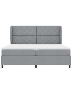 Letto a molle con materasso Grigio chiaro 200 x 200 cm Tessuto 2
