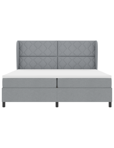 Letto a molle con materasso Grigio chiaro 200 x 200 cm Tessuto