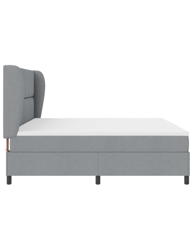 Letto a molle con materasso Grigio chiaro 200 x 200 cm Tessuto