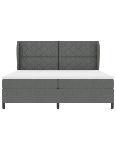Letto a molle con materasso Grigio scuro 200 x 200 cm Tessuto