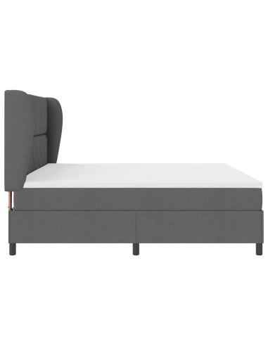 Letto a molle con materasso Grigio scuro 200 x 200 cm Tessuto