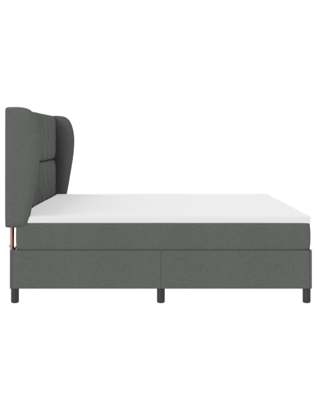 Letto a molle con materasso Grigio scuro 200 x 200 cm Tessuto