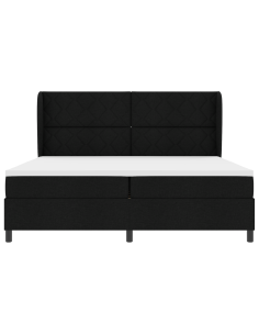 Letto a molle con materasso Nero 200 x 200 cm Tessuto 2