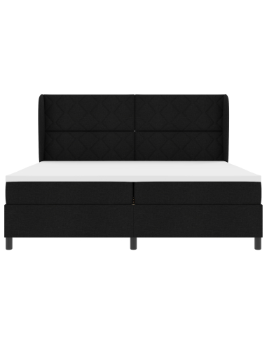 Letto a molle con materasso Nero 200 x 200 cm Tessuto