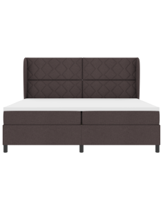 Letto a molle con materasso Marrone scuro 200 x 200 cm Tessuto 2