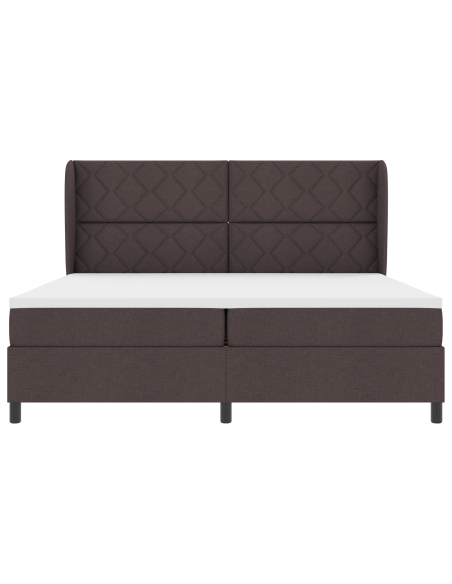 Letto a molle con materasso Marrone scuro 200 x 200 cm Tessuto