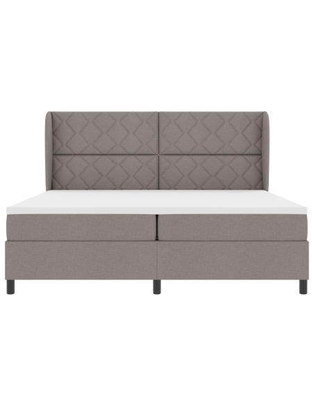 Letto Box Spring con Materasso - Tortora, 200x200 cm, Tessuto