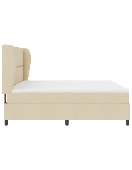 Materasso a Molle Insacchettate con Rete - Panna - 200x200 cm Tessuto