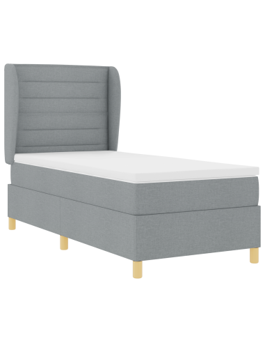 Letto con molle e materasso Grigio Scuro 90x190 cm Tessuto