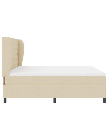 Letto a molle con materasso Crema 180 x 200 cm Tessuto