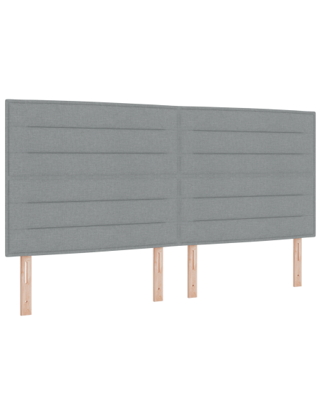 Letto con Box Spring e Materasso  Grigio Chiaro 200x200 cm Tessuto