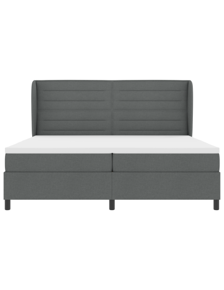 Letto Box Spring con Materasso Grigio Scuro 200x200 cm Tessuto