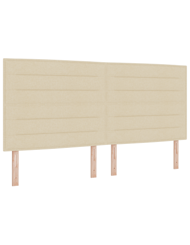 Letto a molle con materasso Crema 200 x 200 cm Tessuto