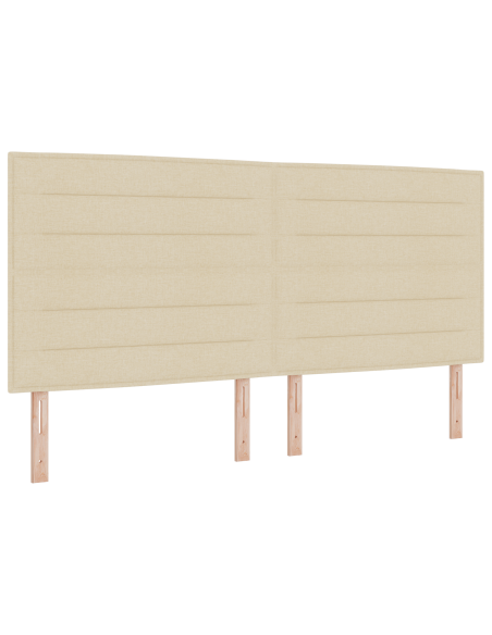 Letto a molle con materasso Crema 200 x 200 cm Tessuto