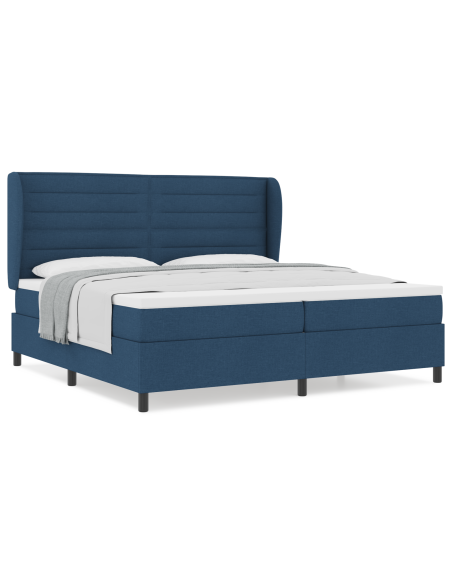 Letto a Box con Materasso Blu 200x200 cm Tessuto