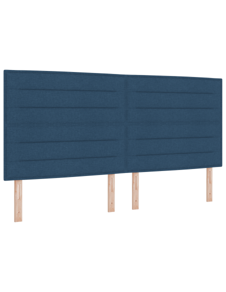Letto a Box con Materasso Blu 200x200 cm Tessuto