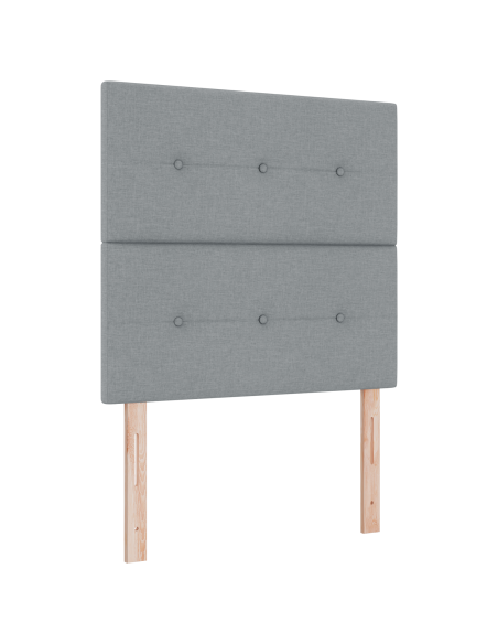 Letto con Rete a Molle e Materasso Grigio Chiaro 80x200 cm Tessuto