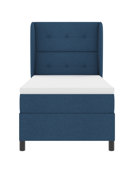 Letto a molle con materasso Blu 80 x 200 cm Tessuto