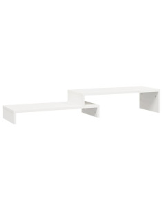 Supporto Monitor Bianco (52-101)x22x14 cm Legno Massello Pino