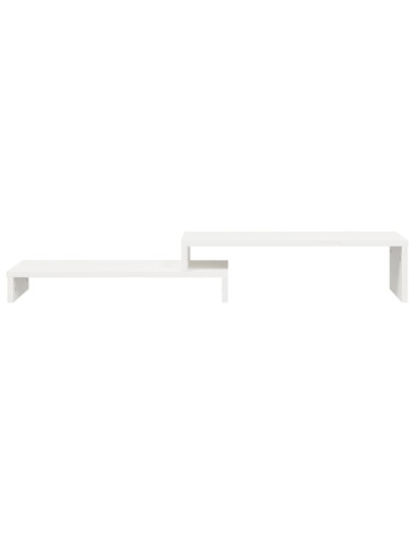 Supporto Monitor Bianco (52-101)x22x14 cm Legno Massello Pino