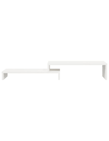 Supporto Monitor Bianco (52-101)x22x14 cm Legno Massello Pino