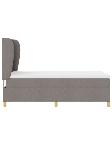 Letto con molle e materasso Grigio Scuro 90x190 cm Tessuto