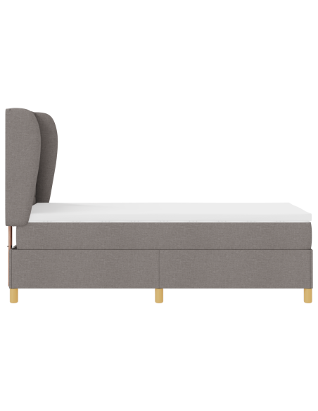 Letto con Box Spring e Materasso Tortora 80x200 cm in Tessuto