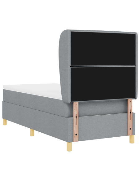Materasso Box Spring con Letto Grigio Chiaro 90x190 cm Tessuto