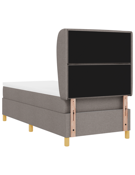 Letto Box Spring con Materasso Tortora 90x190 cm Tessuto