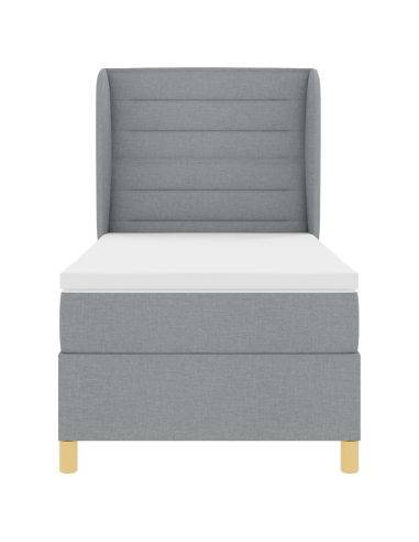 Letto con molle e materasso Grigio Scuro 90x190 cm Tessuto