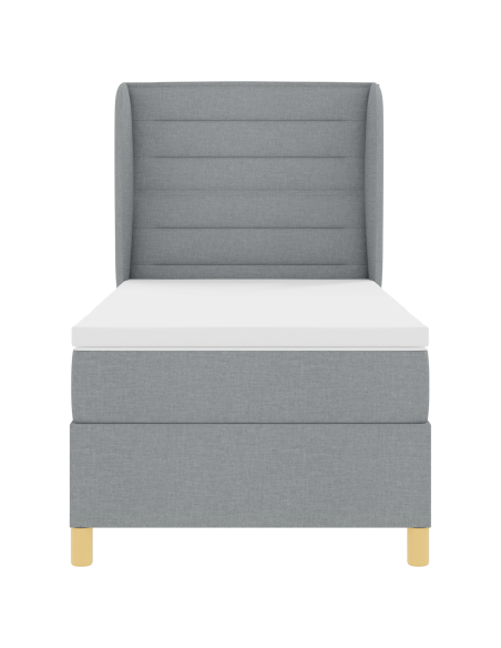 Letto a Rete con Materasso Grigio Chiaro 90x200 cm Tessuto