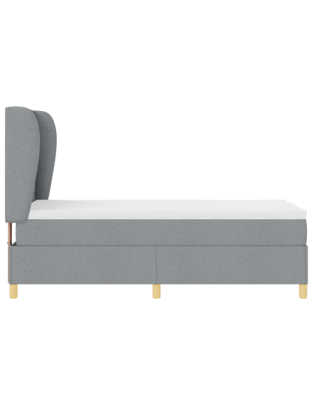 Letto a Rete con Materasso Grigio Chiaro 90x200 cm Tessuto