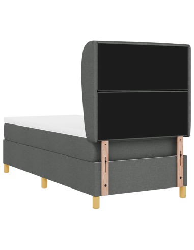 Letto con molle e materasso Grigio Scuro 90x190 cm Tessuto