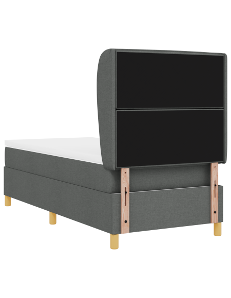 Letto a molle con materasso  Grigio scuro 90x200 cm Tessuto