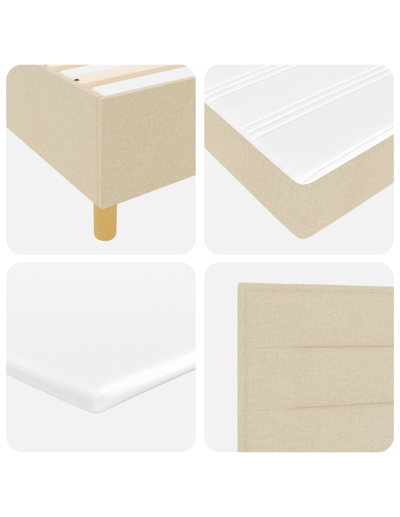 Letto Box con Materasso Crema 90x200 cm Tessuto