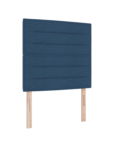 Letto con molle e materasso Grigio Scuro 90x190 cm Tessuto Blu