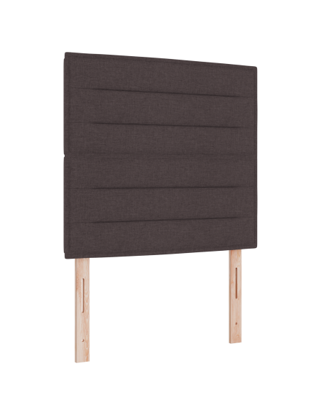 Letto con Rete Spring e Materasso Marrone Scuro 100x200 cm Tessuto
